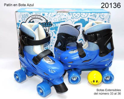 Imagen de PATIN EN BOTA 4 RUEDAS EXTENSIBLE DEL 33 AL 36 AZUL  12.23